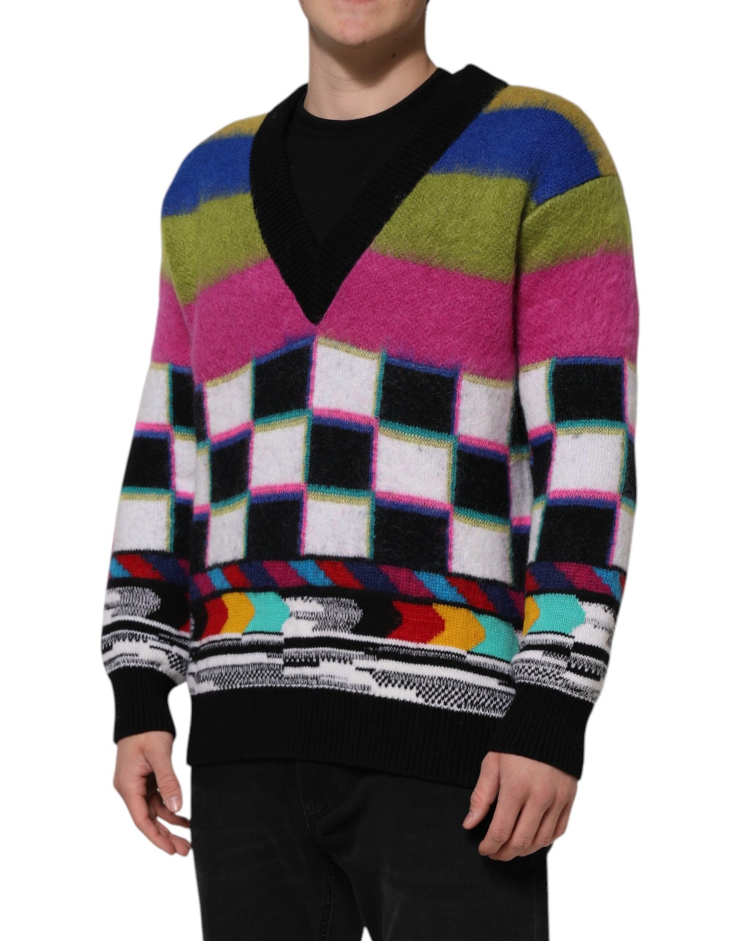 Pull Dolce & Gabbana multicolore à motif Glitch
