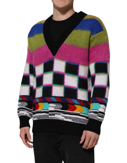 Pull Dolce & Gabbana multicolore à motif Glitch