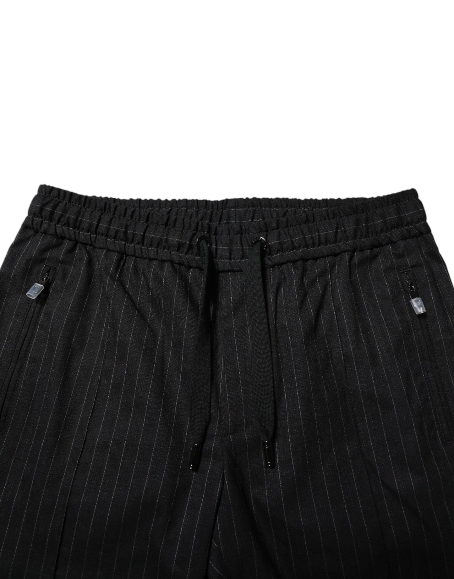 Pantalones jogger de lana a rayas negros para hombre de Dolce & Gabbana