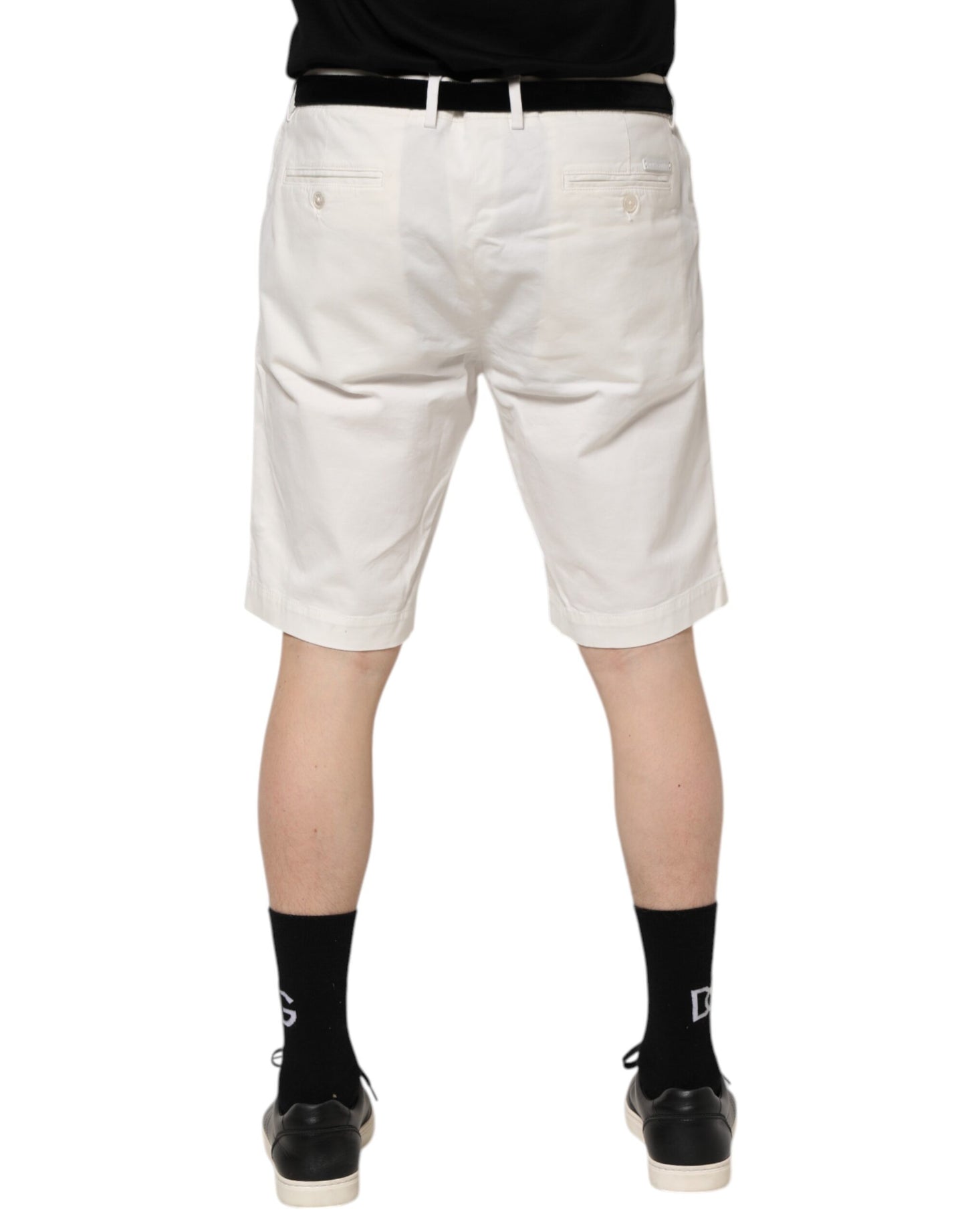 Shorts décontractés pour homme Dolce & Gabbana, en coton stretch blanc