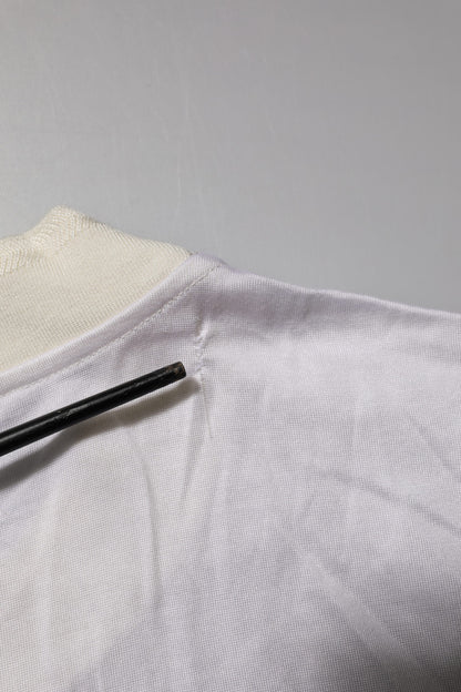 Dolce & Gabbana White Silk Crew Neck Long Sleeves T-shirt