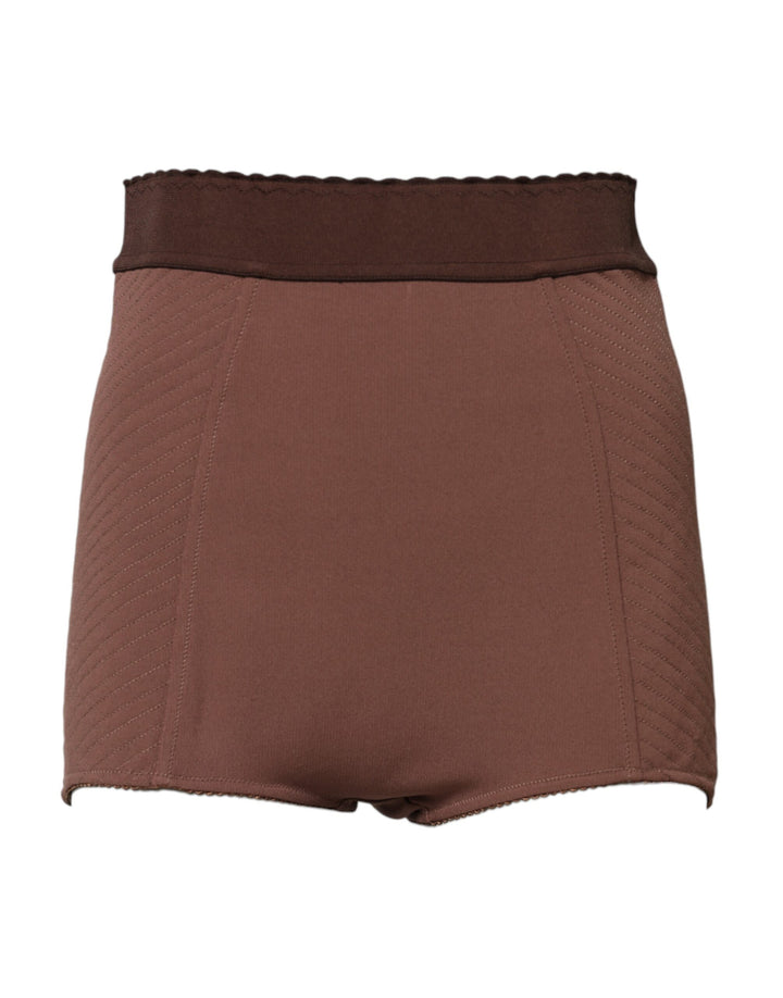 Shorts de talle alto Dolce & Gabbana de viscosa marrón