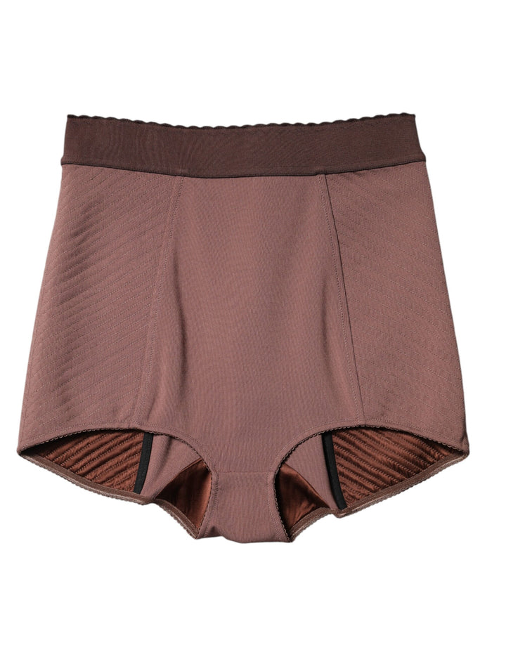 Shorts de talle alto Dolce & Gabbana de viscosa marrón
