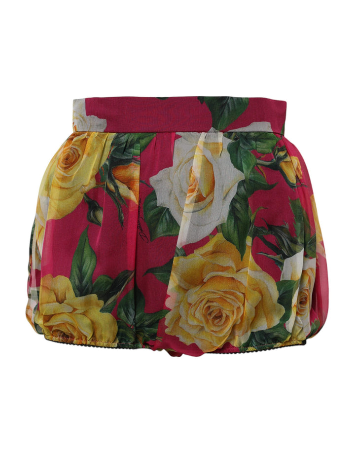 Dolce & Gabbana Shorts de talle alto con estampado floral rojo para mujer