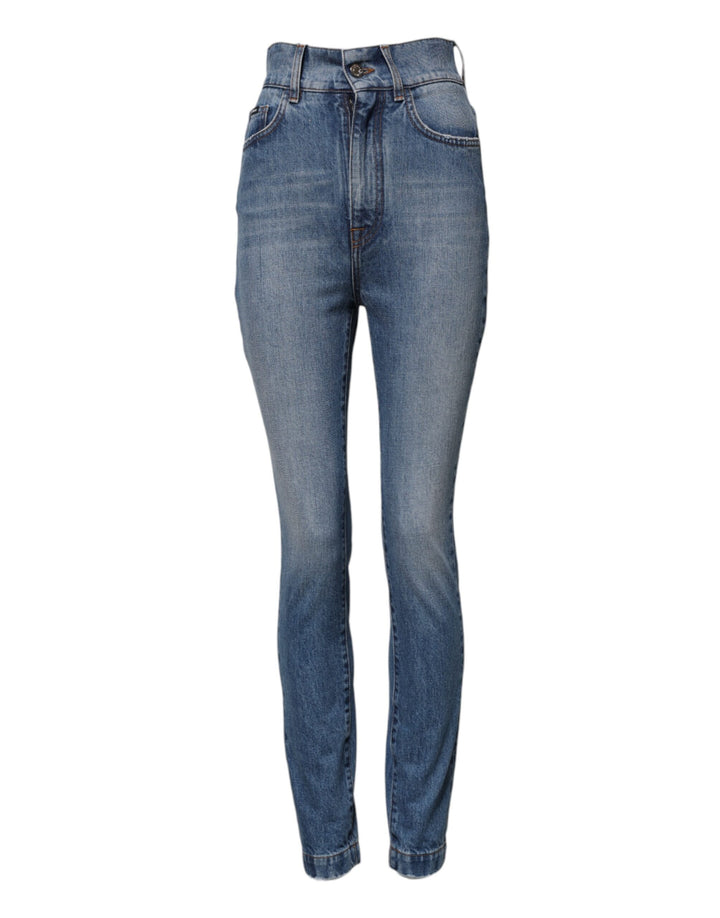 Jeans pitillo de tiro alto Dolce & Gabbana en denim lavado azul