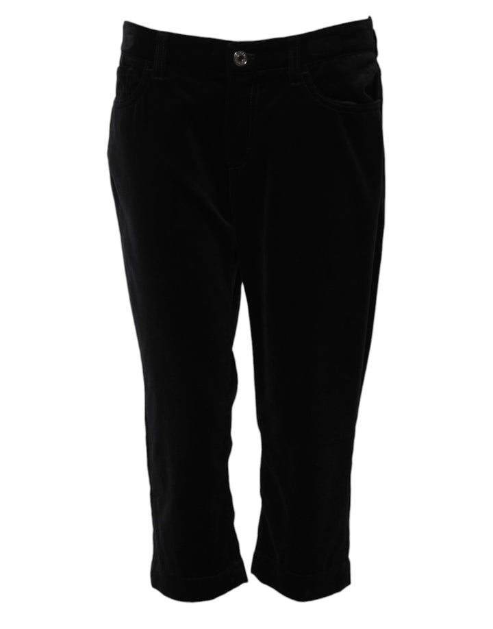 Dolce & Gabbana Vaqueros Capri Ajustados Recortados de Algodón Negro