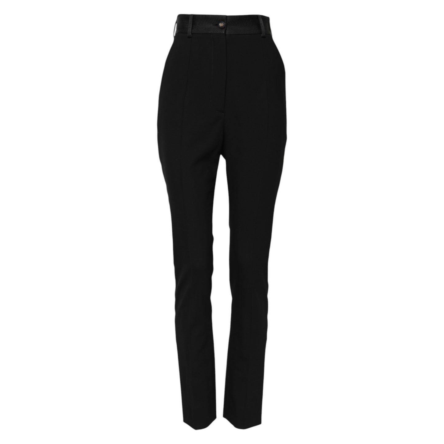 Pantalones pitillo negros de lana de tiro alto Dolce & Gabbana