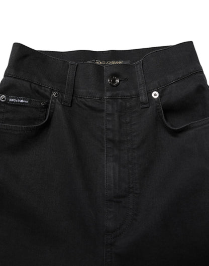 Dolce & Gabbana Black Cotton High Waist Skinny Denim Jeans