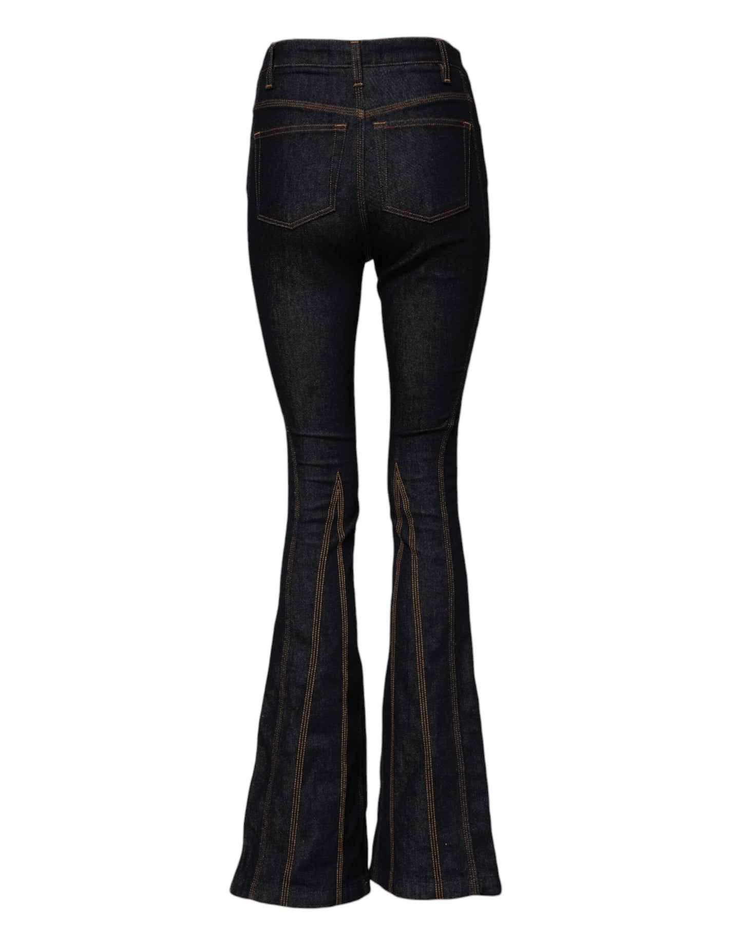 Dolce & Gabbana Jean en denim noir, coupe bottillon, taille mi-haute en coton