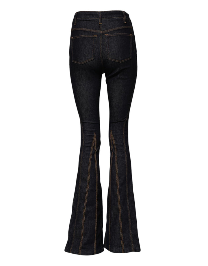 Jeans vaqueros bootcut de tiro medio de algodón negro de Dolce & Gabbana