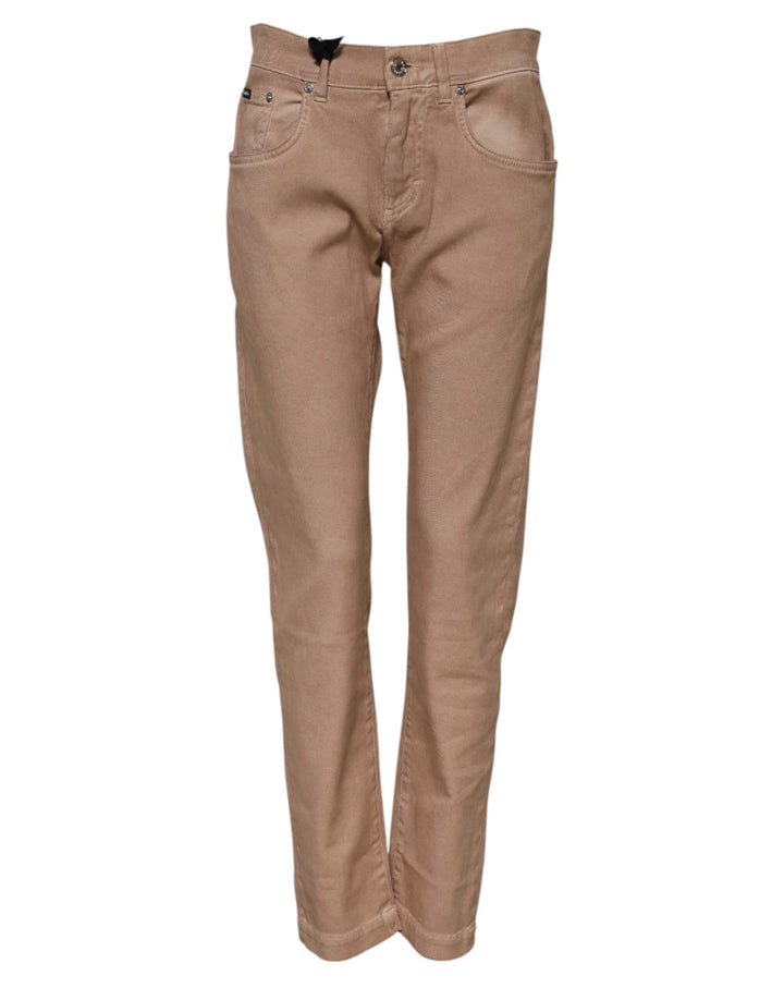 Dolce & Gabbana Pantalones Vaqueros Anchos de Algodón Marrón