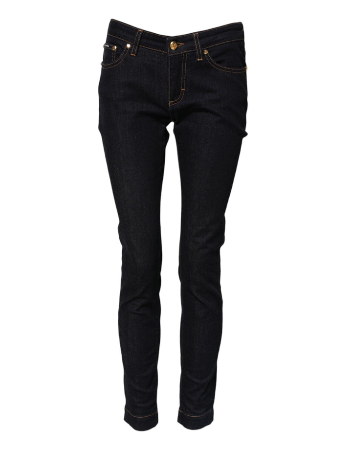 Dolce & Gabbana Vaqueros pitillo de algodón azul de talle bajo PRETTY