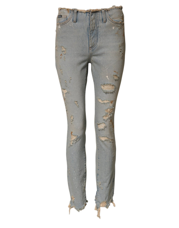 Vaqueros pitillo de mezclilla de talle alto Light Blue de Dolce & Gabbana