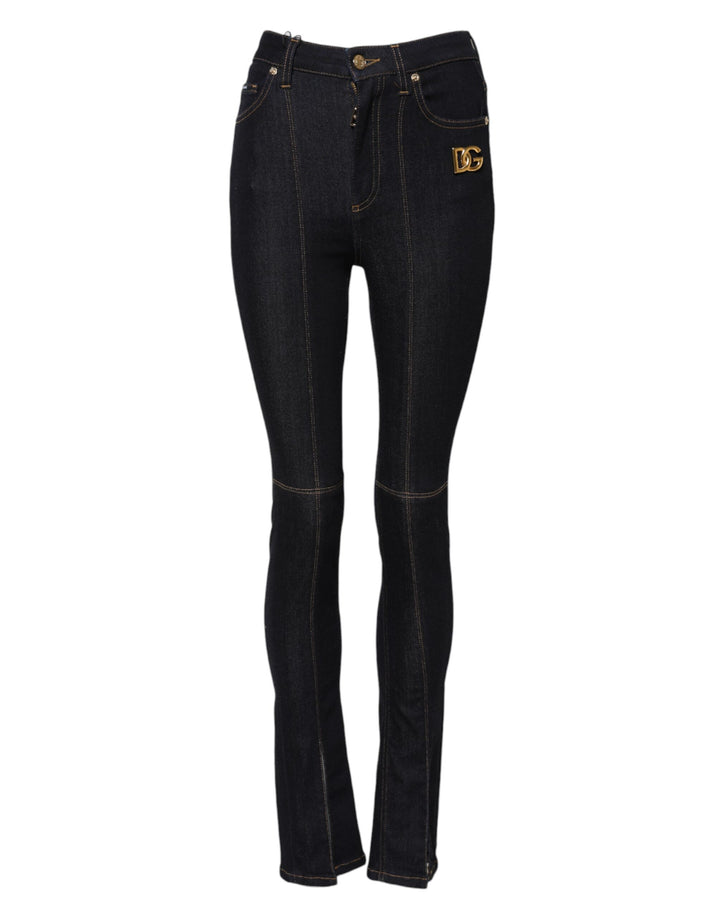Vaqueros skinny de talle alto de algodón azul de Dolce & Gabbana