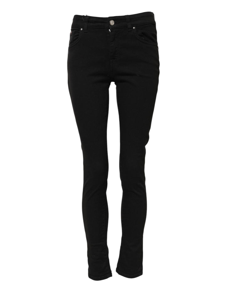 Vaqueros Dolce & Gabbana negros de algodón ajustados de talle medio