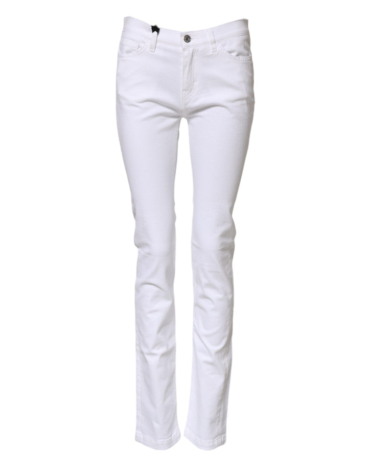 Dolce & Gabbana Vaqueros pitillo de talle medio GRACE blancos