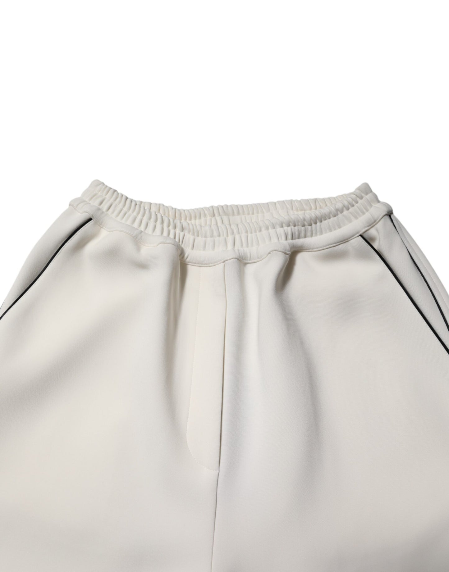 Pantalón ancho Dolce & Gabbana blanco de viscosa con cintura elástica