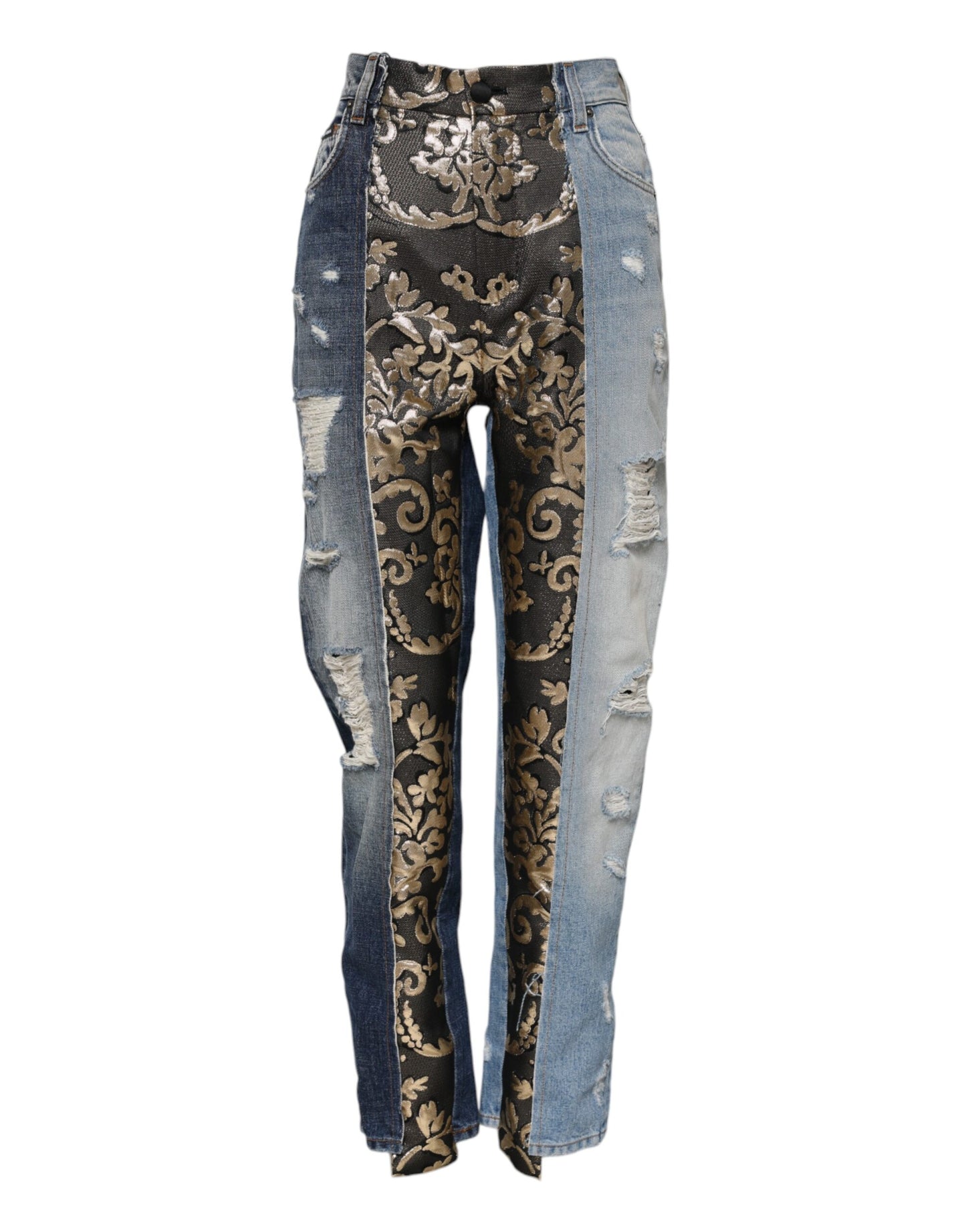 Pantalones Vaqueros Estrechos Multicolores con Retales de Dolce & Gabbana