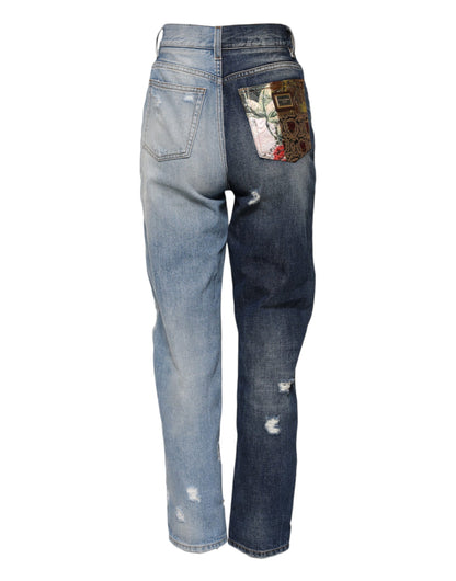 Pantalones Vaqueros Estrechos Multicolores con Retales de Dolce & Gabbana