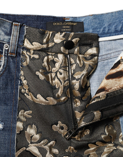 Pantalones Vaqueros Estrechos Multicolores con Retales de Dolce & Gabbana