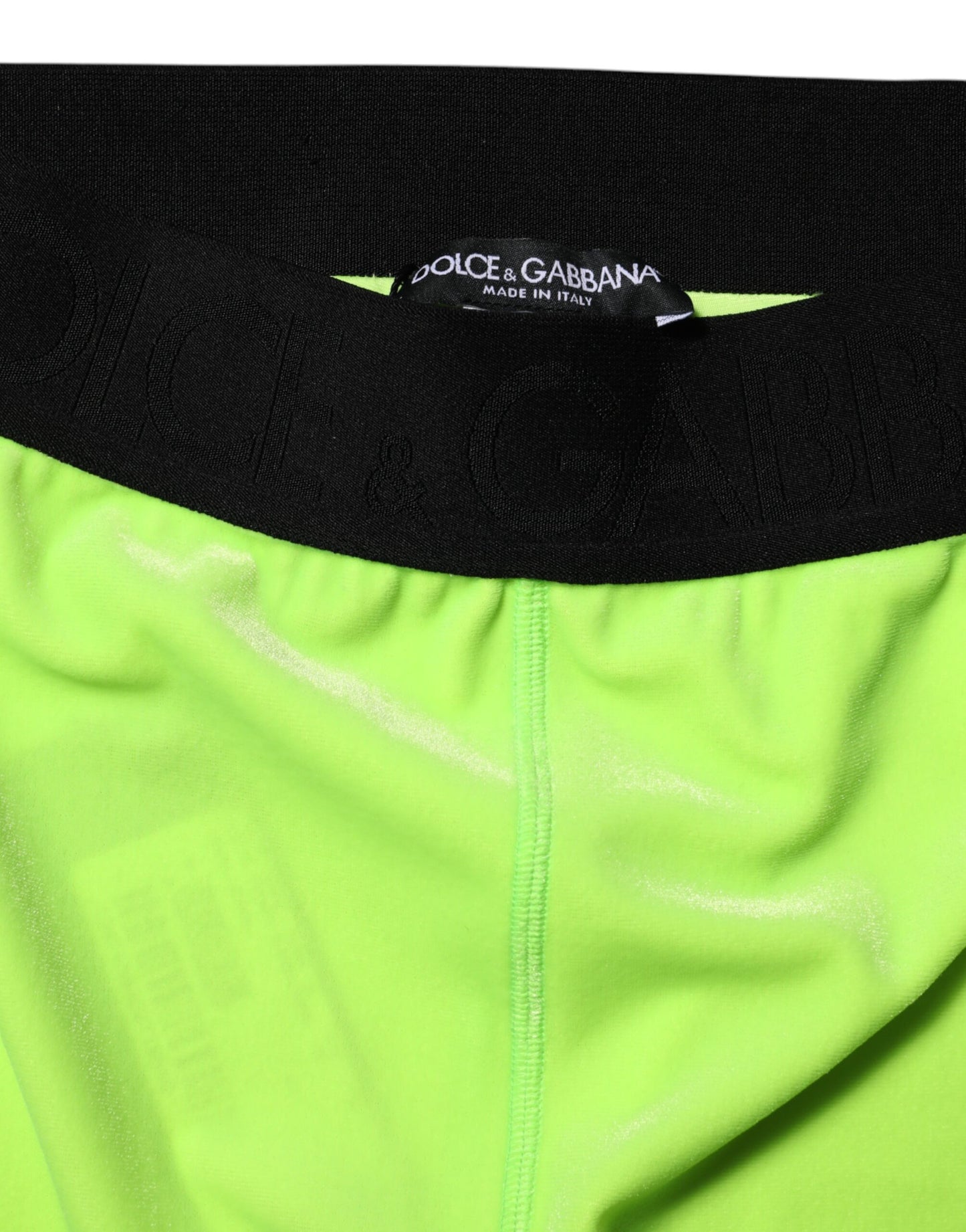 Pantalones Leggings Verdes de Nailon de Corte Entallado de Dolce & Gabbana