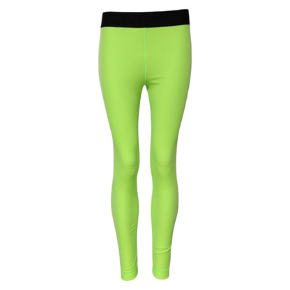 Pantalones Leggings Verdes de Nailon de Corte Entallado de Dolce & Gabbana
