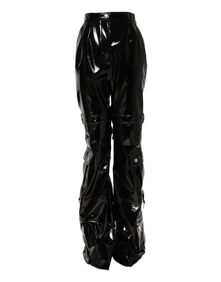 Dolce & Gabbana Black High Waist Cargo Bootcut Pants
