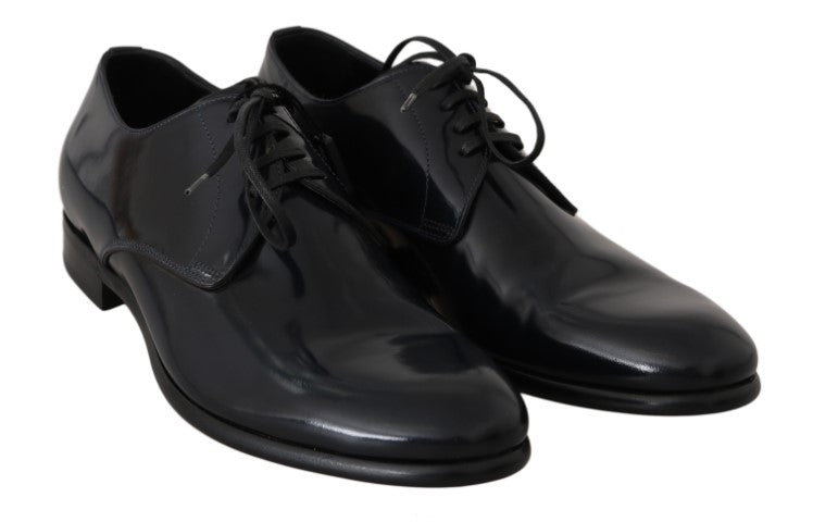 Chaussures richelieu de ville en cuir bleu poli Dolce & Gabbana