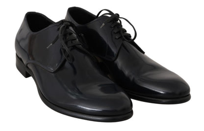 Chaussures richelieu de ville en cuir bleu poli Dolce & Gabbana
