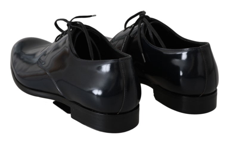 Chaussures richelieu de ville en cuir bleu poli Dolce & Gabbana