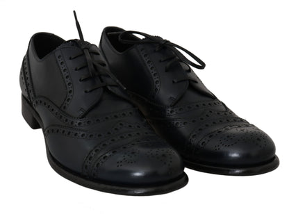 Chaussures Richelieu en cuir bleu foncé Dolce & Gabbana