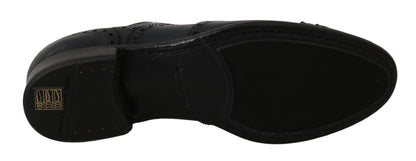 Chaussures Richelieu en cuir bleu foncé Dolce & Gabbana