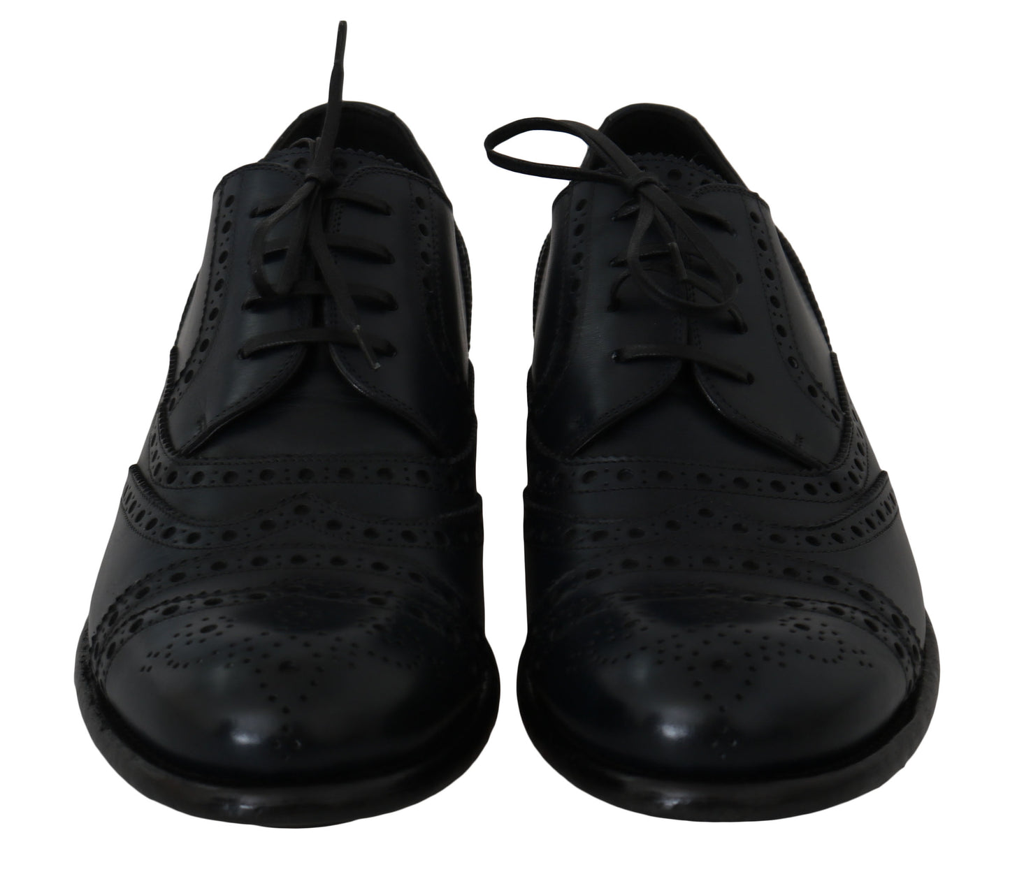 Chaussures Richelieu en cuir bleu foncé Dolce & Gabbana
