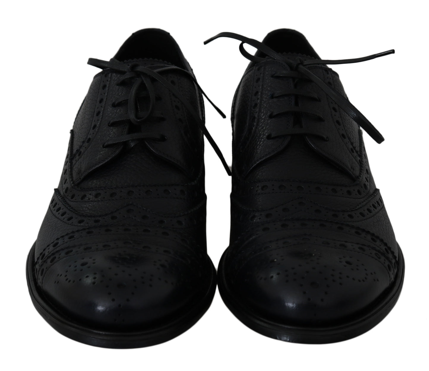 Chaussures Richelieu en cuir bleu Dolce & Gabbana avec bout golf fleuri