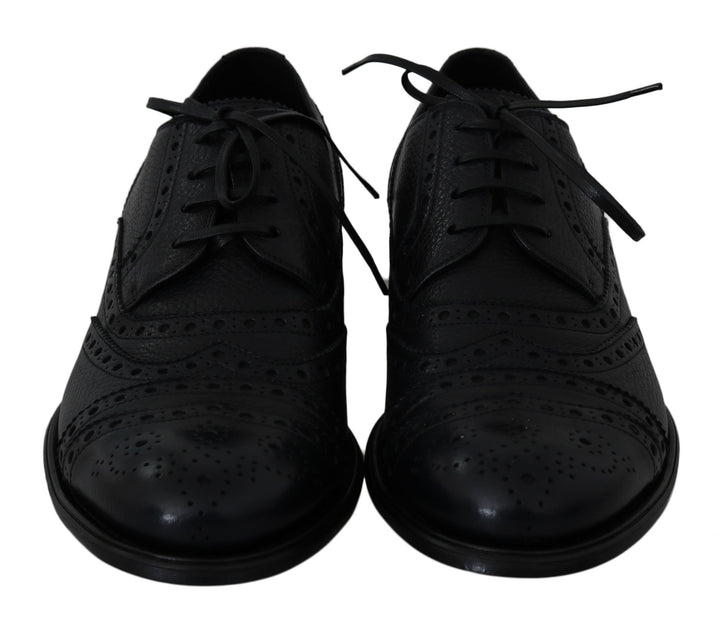 Zapatos de vestir Oxford con puntera de piel azul Dolce & Gabbana