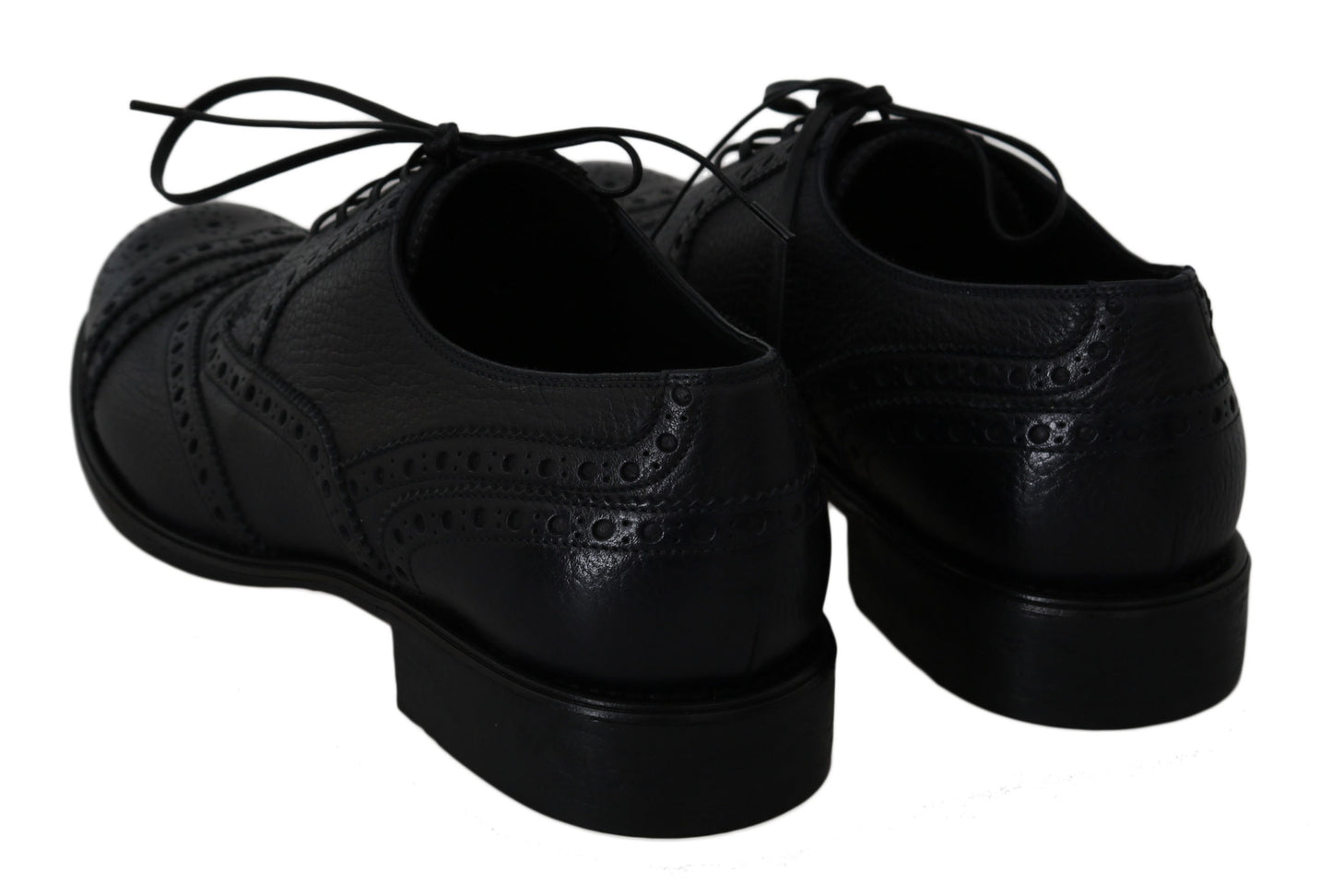 Chaussures Richelieu en cuir bleu Dolce & Gabbana avec bout golf fleuri