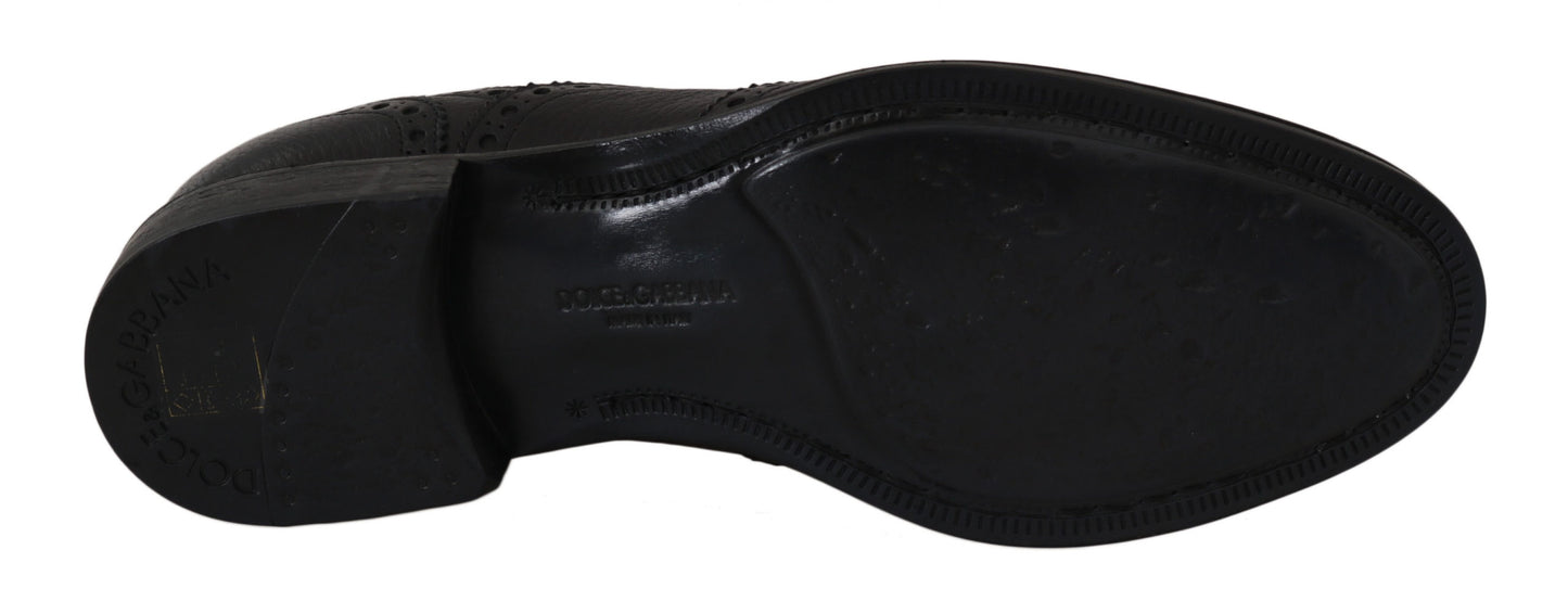Chaussures Richelieu en cuir bleu Dolce & Gabbana avec bout golf fleuri