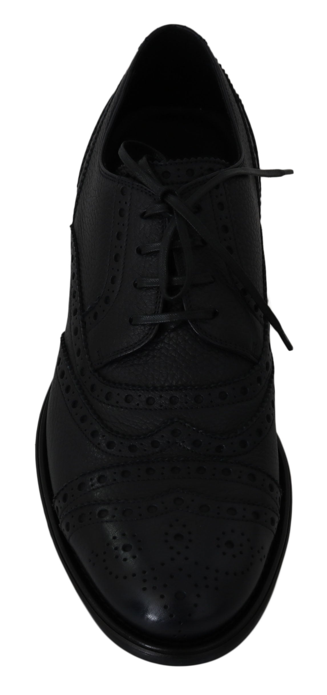 Chaussures Richelieu en cuir bleu Dolce & Gabbana avec bout golf fleuri