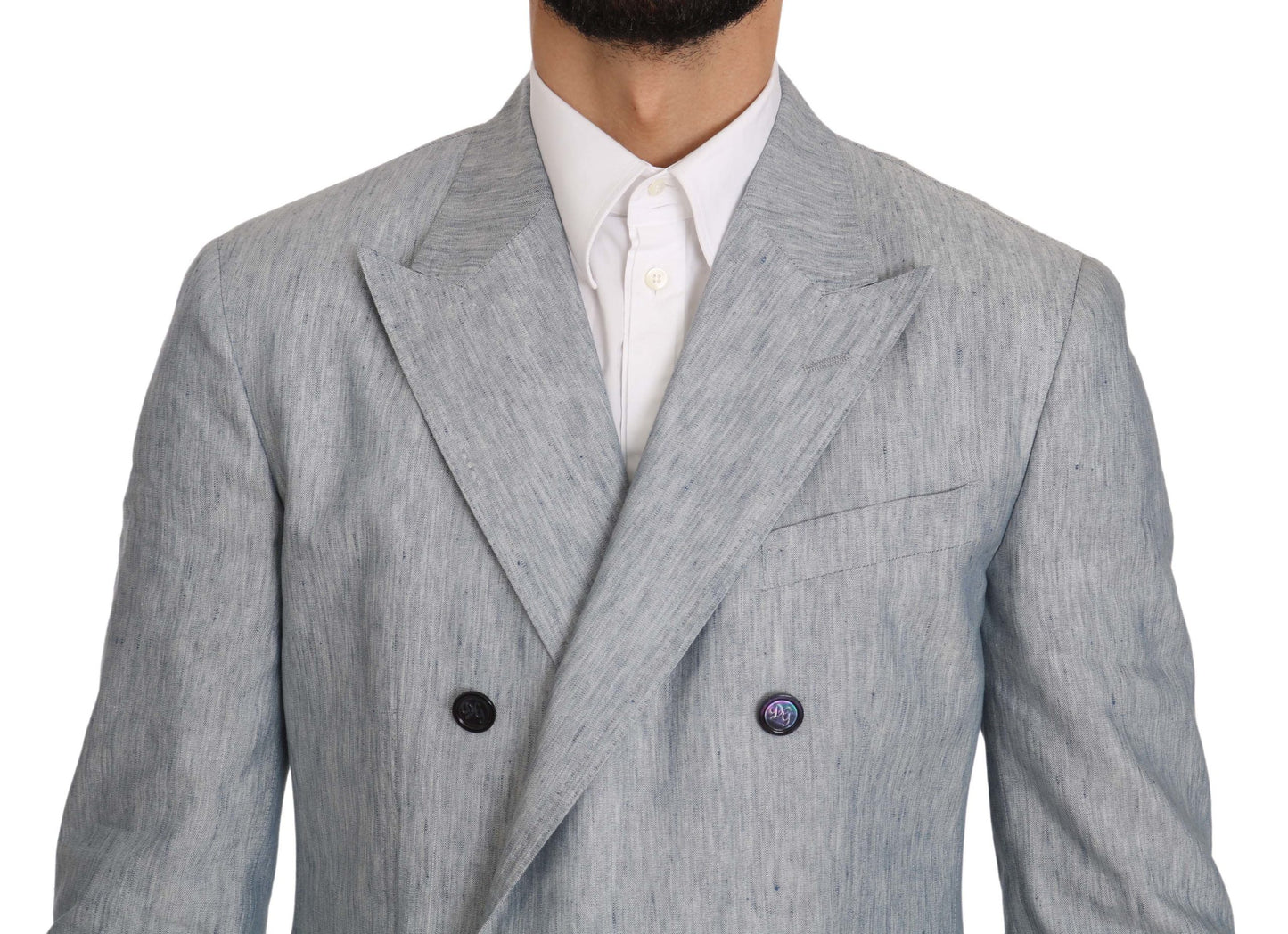 Dolce & Gabbana Bleu Lin NAPOLI Veste Manteau Blazer