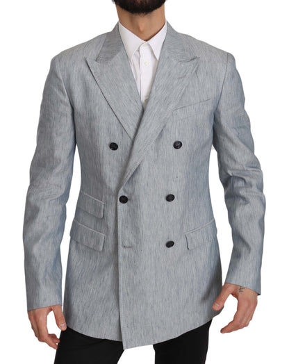 Dolce & Gabbana Bleu Lin NAPOLI Veste Manteau Blazer