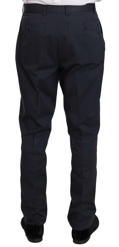 Romeo Gigli Two Piece 3 Button Cotton Blue Solid Suit
