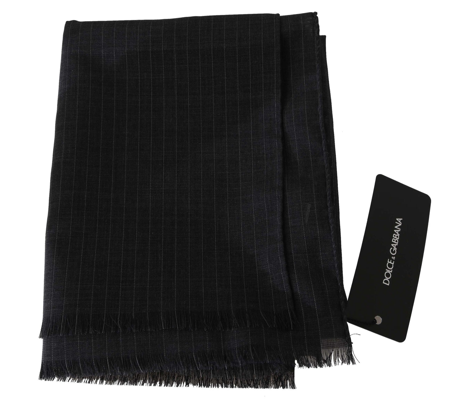 Écharpe portefeuille rayée Dolce & Gabbana en laine 100 % grise