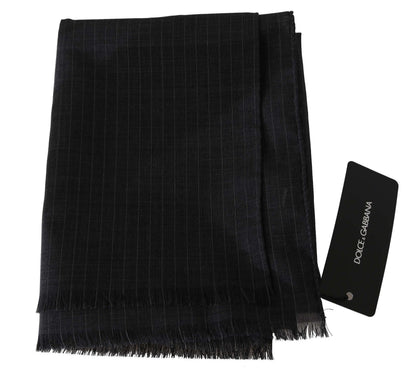 Écharpe portefeuille rayée Dolce & Gabbana en laine 100 % grise