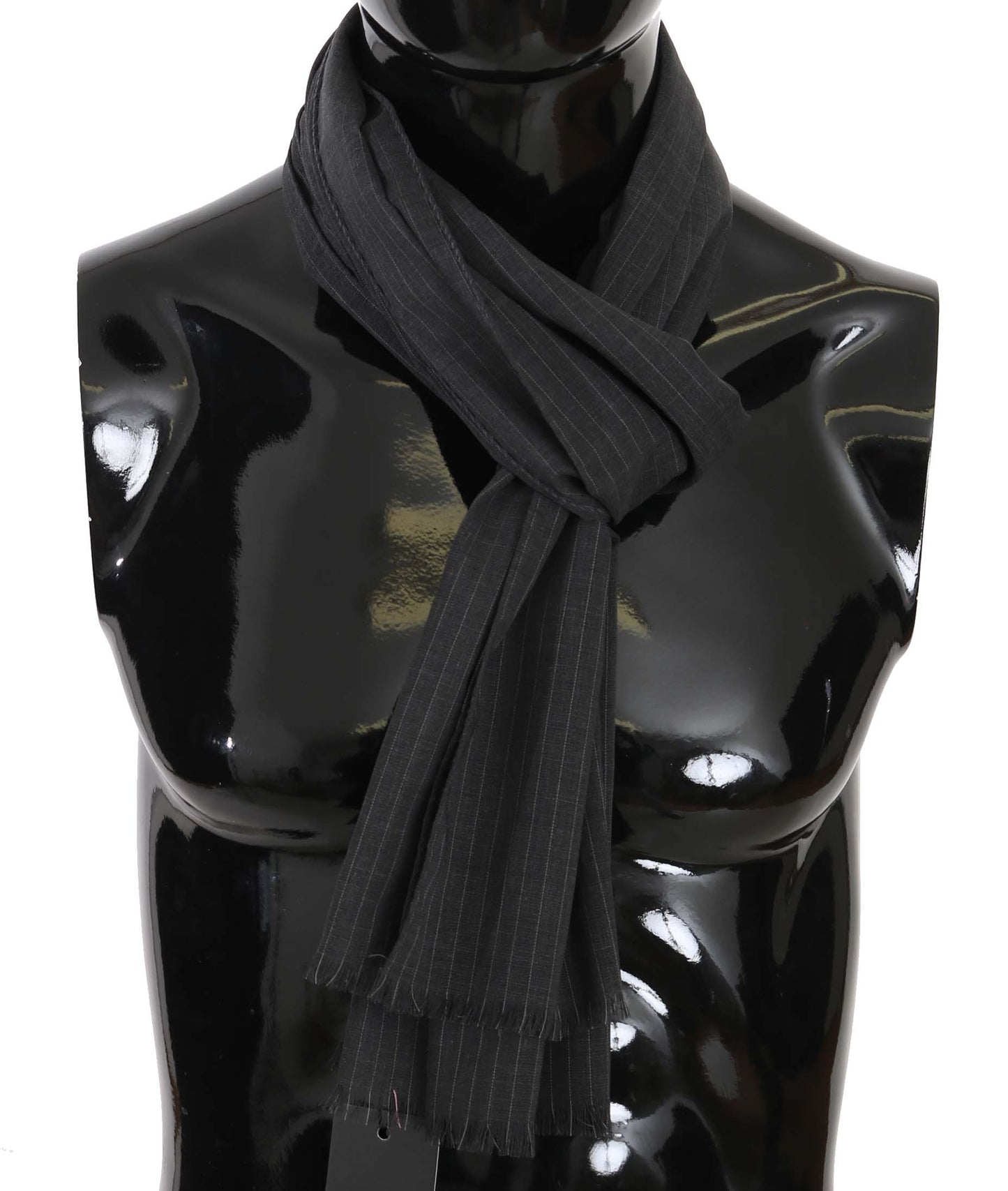 Écharpe portefeuille rayée Dolce & Gabbana en laine 100 % grise