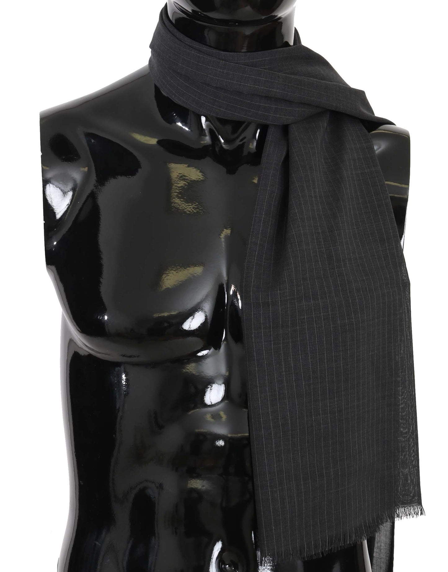 Écharpe portefeuille rayée Dolce & Gabbana en laine 100 % grise