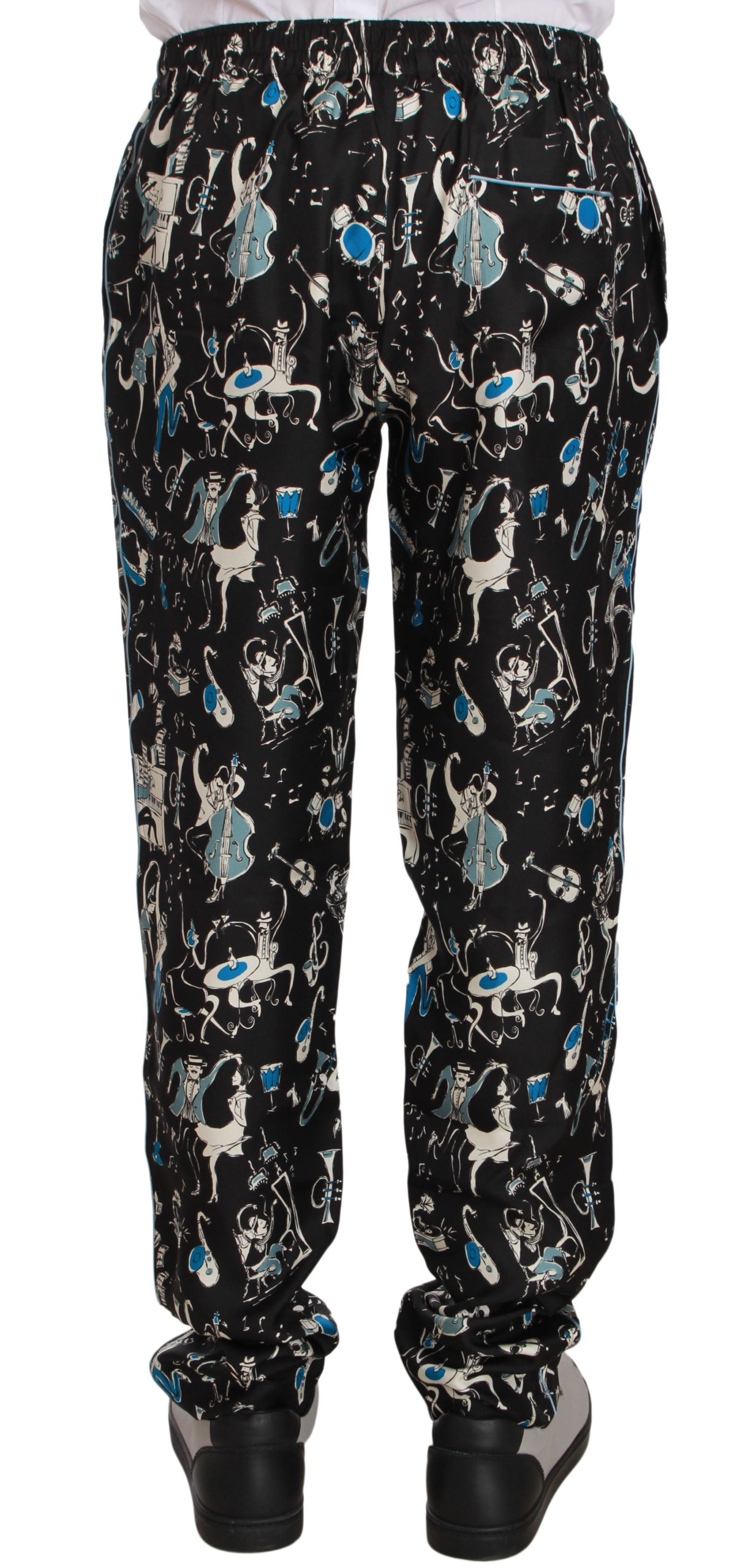 Pantalon de pyjama Dolce & Gabbana noir motif instruments de musique