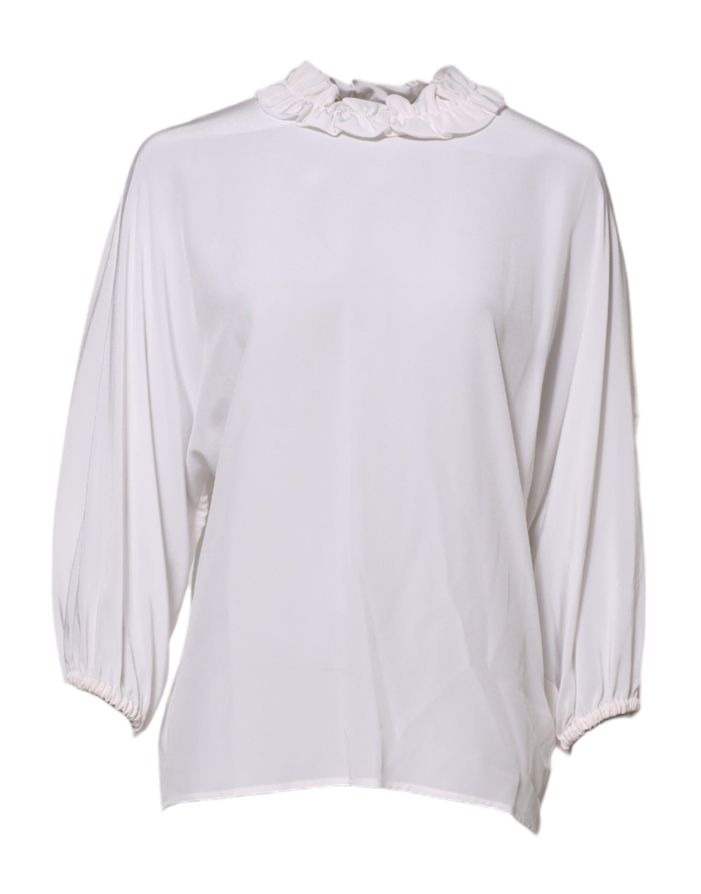 Blusa con cuello con volantes de Dolce & Gabbana blanca