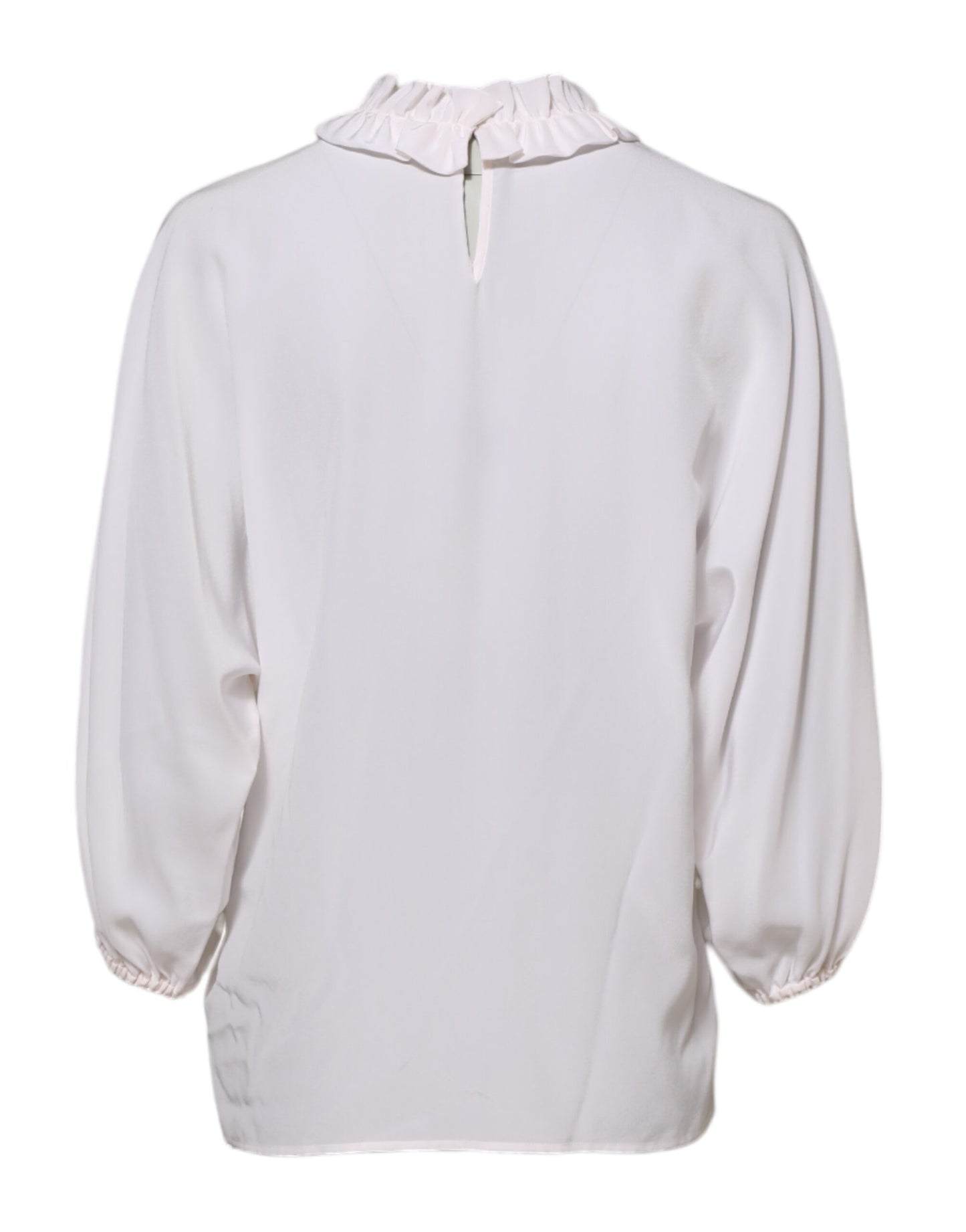 Blusa con cuello con volantes de Dolce & Gabbana blanca