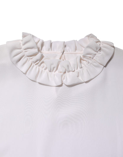 Blusa con cuello con volantes de Dolce & Gabbana blanca
