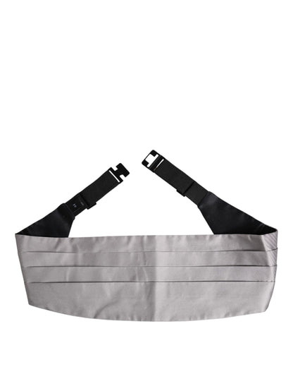 Dolce & Gabbana Gray Men 100% Silk Belt Wide Waist Cummerbund